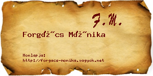 Forgács Mónika névjegykártya