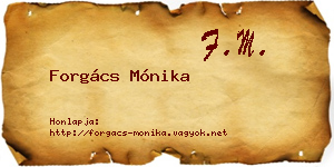 Forgács Mónika névjegykártya