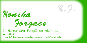 monika forgacs business card